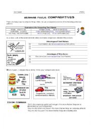 English Worksheet: Comparatives