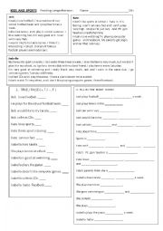 English Worksheet: Free time, sports