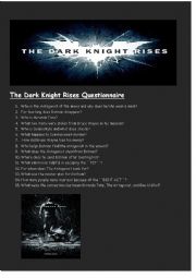 movie activity: the dark knight rises