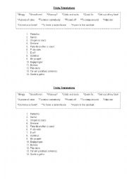 English Worksheet: Tricky Translation