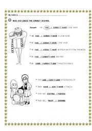 English Worksheet: Despicable Me 1 - Circle the correct answer