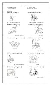 English Worksheet: The present continuous