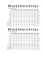 English Worksheet: To Be training (Sea Battle)