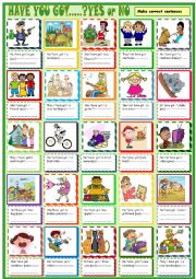 English Worksheet: Have  got/present simple