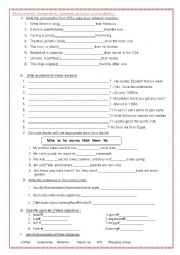 English Worksheet: Review grammar exercises