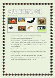 English Worksheet: Animals riddles