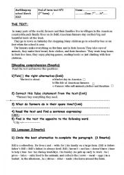 English Worksheet: comprehensive test 2
