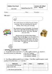 English Worksheet: global test n2