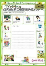 English Worksheet: A Clean School Environment(End Term 3 Test)7th form) Writing