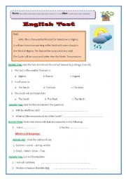 English Worksheet: reading test