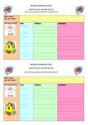 English Worksheet: Daily routine at school