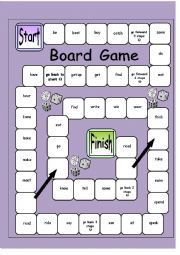 English Worksheet: a board game - irregular verbs