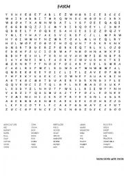  farm wordsearch puzzle