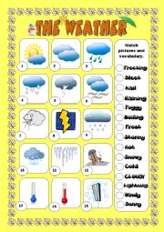English Worksheet: Weather - Look and match