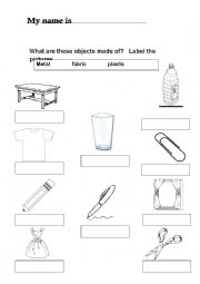 English Worksheet: MATERIALS