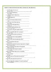 English Worksheet: Rewrite the sentences