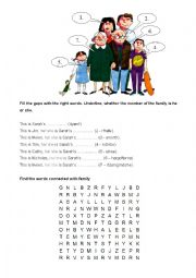 English Worksheet: Family