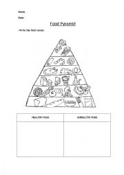 English Worksheet: food pyramid