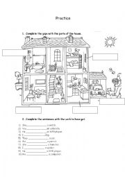 English Worksheet: parts of the house, have/has got.
