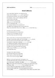 English Worksheet: listening to a song