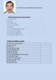 English Worksheet: Mr. Bean at the dentist