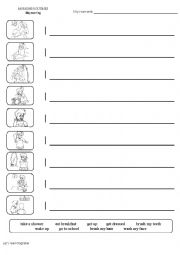 English Worksheet: Morning routines