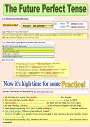 The future perfect tense, explained the best way ! (Theory + Practice) + answer Key 