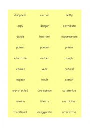 English Worksheet: More Difficult Synonyms 