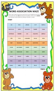 English Worksheet: WORD ASSOCIATION MAZE