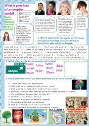 English Worksheet: Utopian world