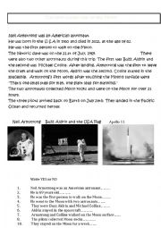 English Worksheet: NEIL ARMSTRONG