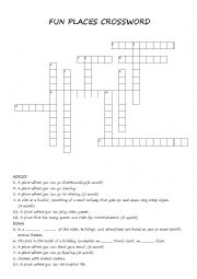 Fun Places Crossword