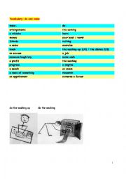 English Worksheet: Vocabulary-do and make