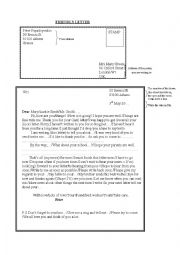 English Worksheet: Friendly Letter: useful phrases