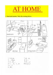 English Worksheet: At home