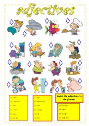 English Worksheet: MATCHING ADJECTIVES