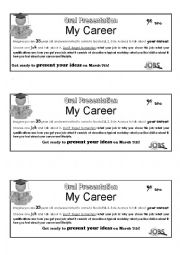 English Worksheet: oral presentation: careers