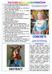 English Worksheet: Picture-based conversation : topic 1 - concrete art vs abstract art