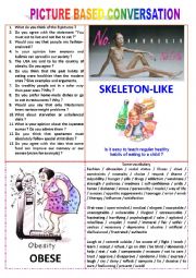 English Worksheet: Picture-based conversation : topic 2 - question of weight