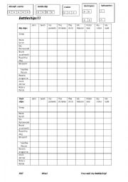 English Worksheet: Battleships. present continuous