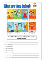English Worksheet: present continuos activity