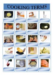 English Worksheet: Cooking terms