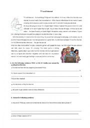 English Worksheet: TV-Internet