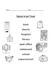 English Worksheet: Places in my Town