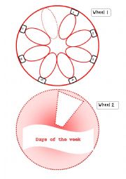 English Worksheet: my days of the week wheel