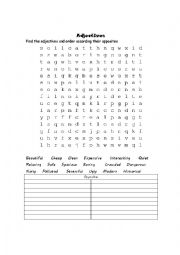 English Worksheet: Opposites Adjectives Word Search