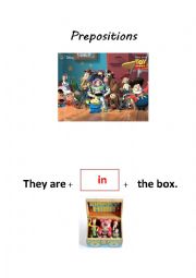 English Worksheet: Prepositions--IN/ON/AT sentence strips