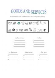 English Worksheet: Goods and Services