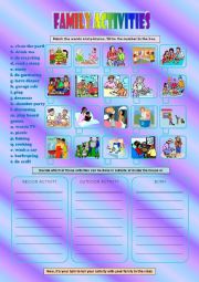 English Worksheet: FAMILY ACTIVITIES