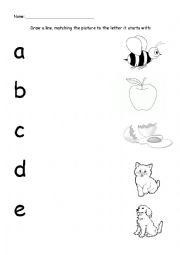 Letter - Picture Matching (A-E)